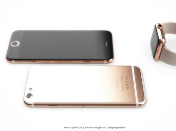 Đồ họa về phiên bản iPhone 6S màu vàng hồng (Rose Gold), màu mới bên cạnh màu vàng (Gold) - Đồ họa: Martin Hajek