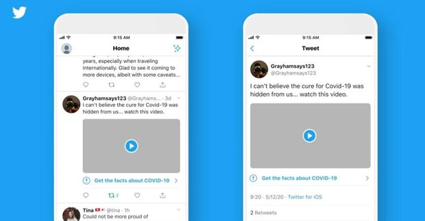 Twitter ra mat nhan canh bao ve thong tin sai lech ve COVID-19 hinh anh 1